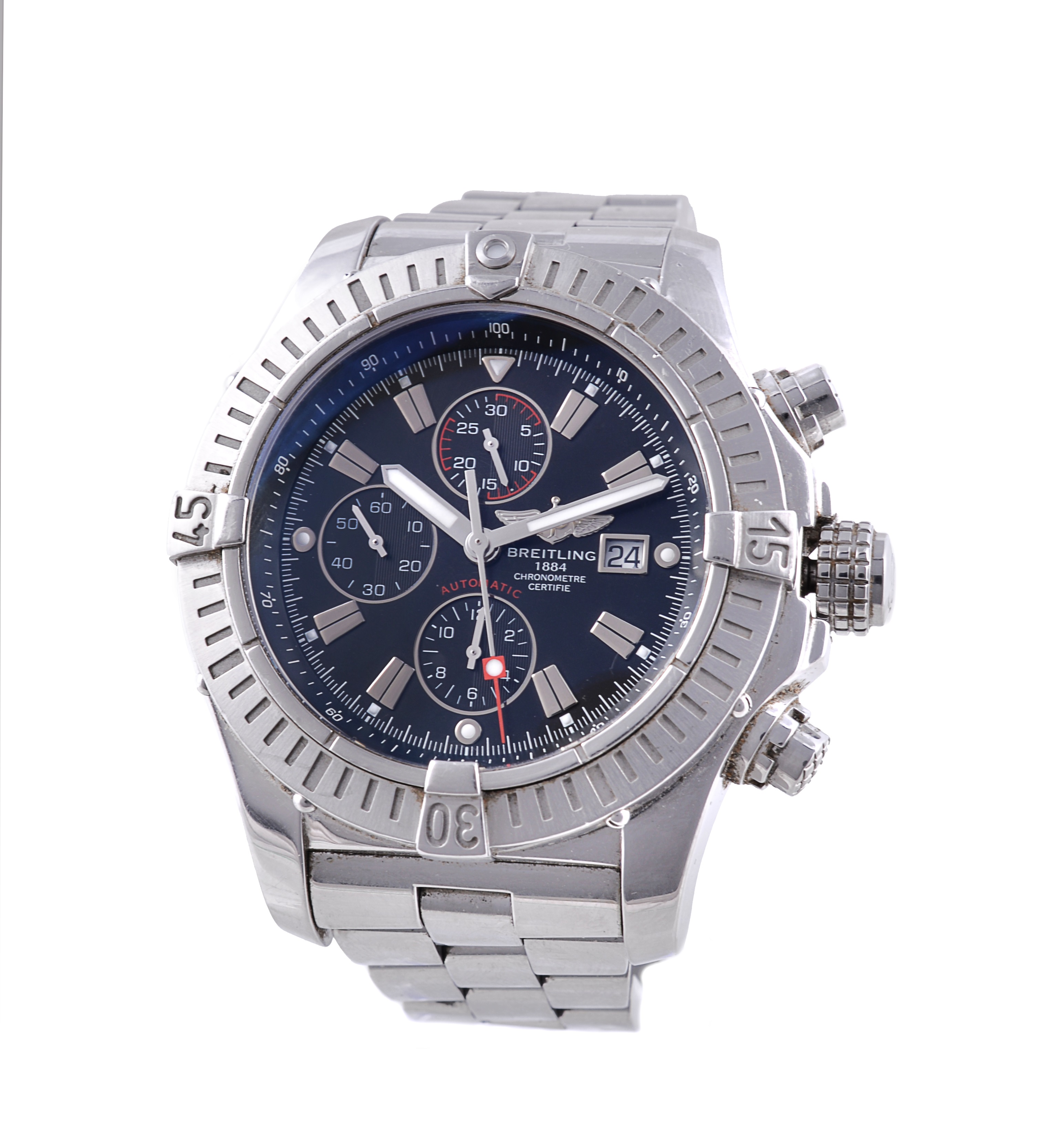 Breitling, Super Avenger, ref. A13370, stainless steel bracelet watch 