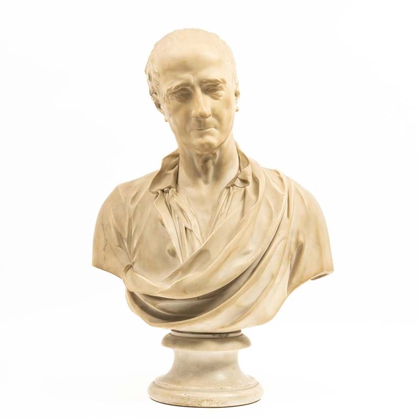 Inline Image - Lot 23: Carter (Thomas) Attributed to. Portrait bust, traditionally understood to be the architect William Adam (1689-1748), marble, [c.1740] | Est. £6,000-8,000 (+ fees)