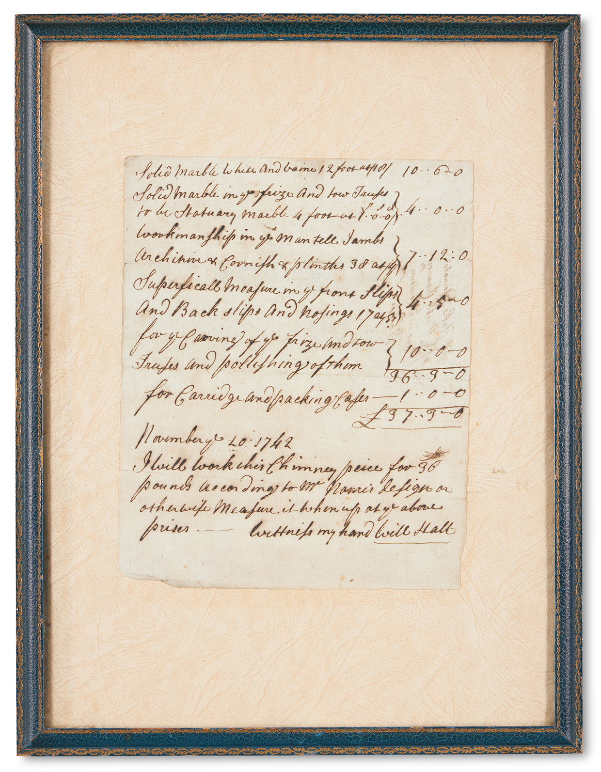 Inline Image - Lot 204: John Legh of Adlington, receipt for marriage settlement, dated 1699 | Est. £200-300 (+ fees)