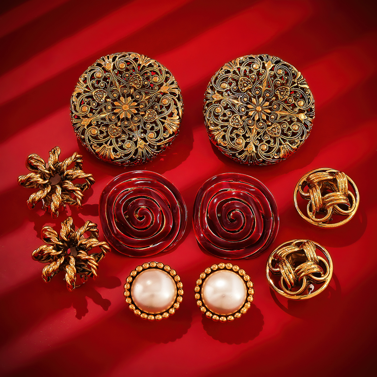 Victor Edelstein and Annamaria Succi Collection - Lot 205 - five pairs of earrings by Victor Edelstein.jpg