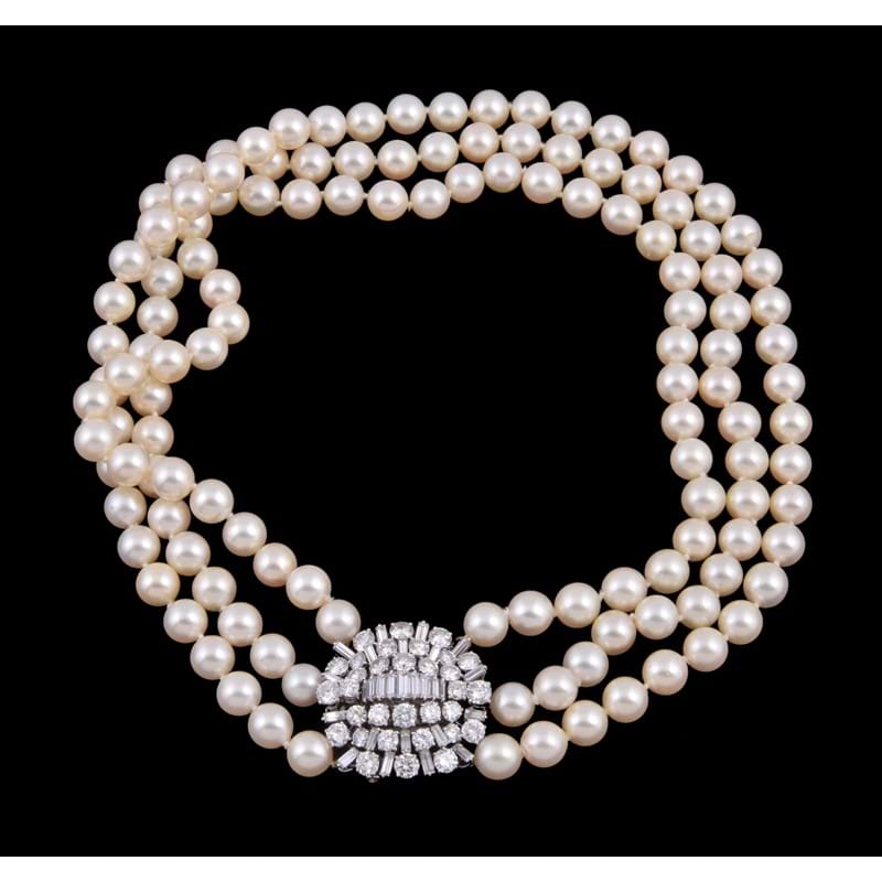 A 1950s cultured pearl necklace by Boucheron, Paris 