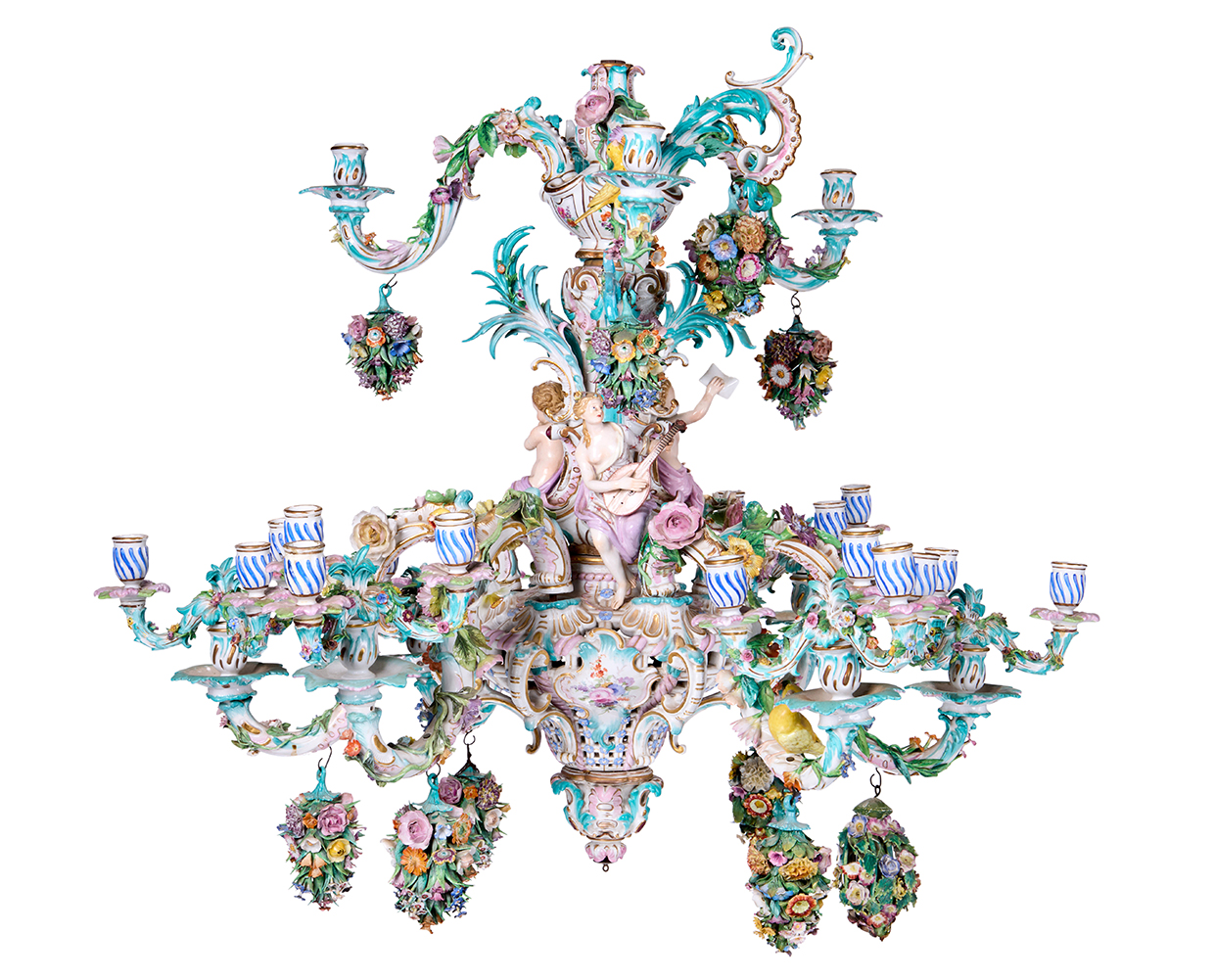 A Meissen flower-encrusted nine branch twenty-one light figeral chandelier.jpg