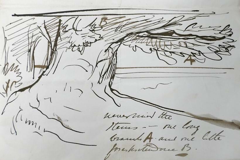 Inline Image - Letter from Frederic Leighton to George Howard (reverse) | Leighton House © Royal Borough of Kensington and Chelsea.