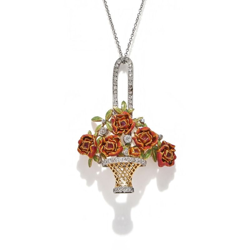 Fabergé, An Enamel and Diamond Pendant