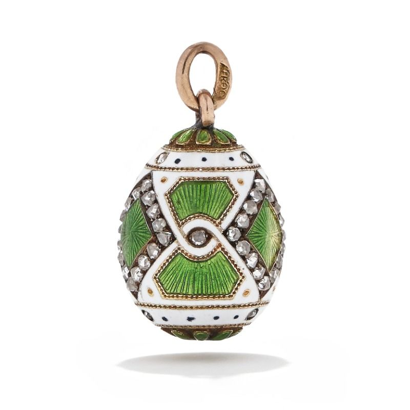 Fabergé, A Gem Set Enamel Egg Pendant