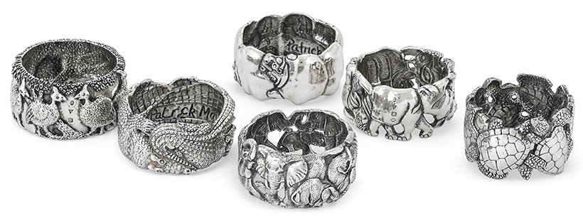 14598 Lot 79 Six African silver napkin rings Patrick Mavros Zimbabwe circa 2000 and 2001.jpg
