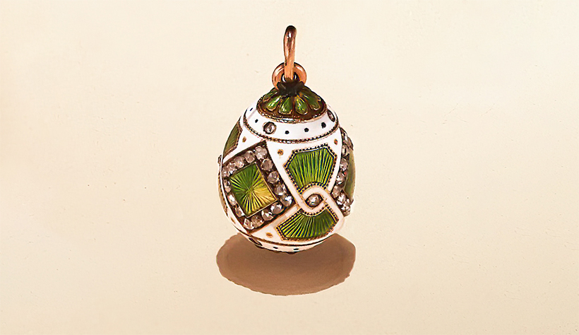 820w Lot 105 Fabergé, a gem set enamel egg pendant, workmaster Michael Perkhin, St. Petersburg 1898-1903.jpg