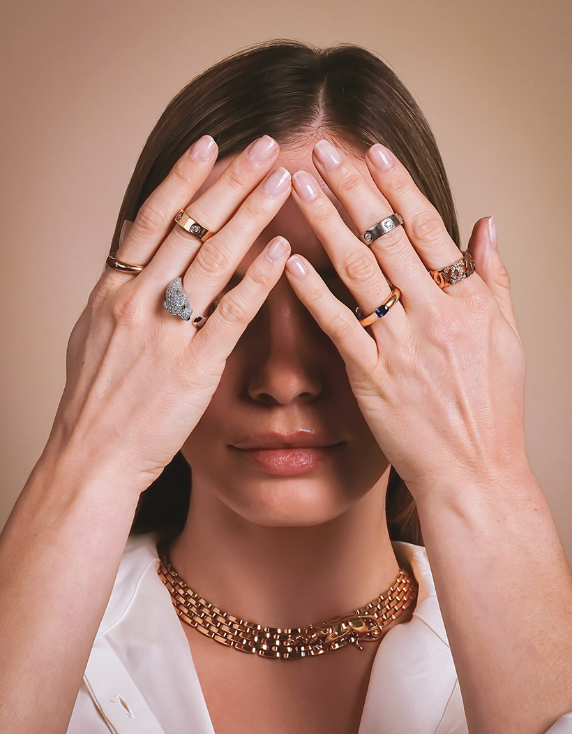Inline Image - A selection of Cartier ‘Love Rings’, a Panthère ring and Panthère necklace