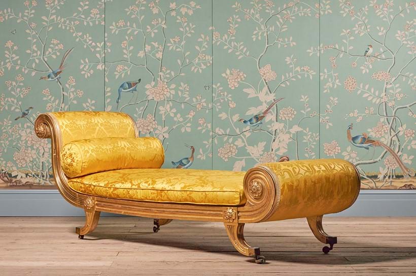 Inline Image - Lot 198: A pair of George III carved giltwood day beds, the design attributed to James Wyatt, circa 1800 | Est. £10,000-15,000 (+ fees)