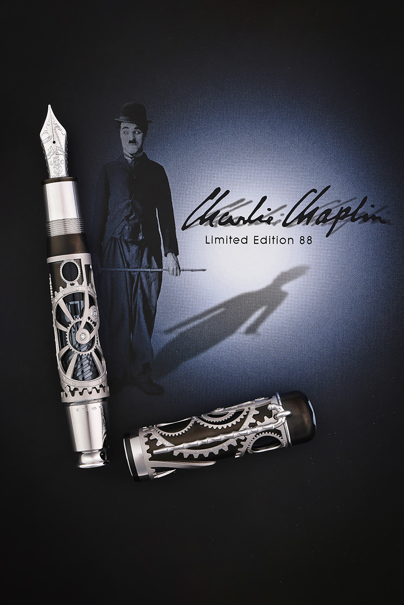 Inline Image - Montblanc, Charlie Chaplin Skeleton, 88 a limited edition fountain pen, no. 4/88, 2007 | Sold for £27,700.