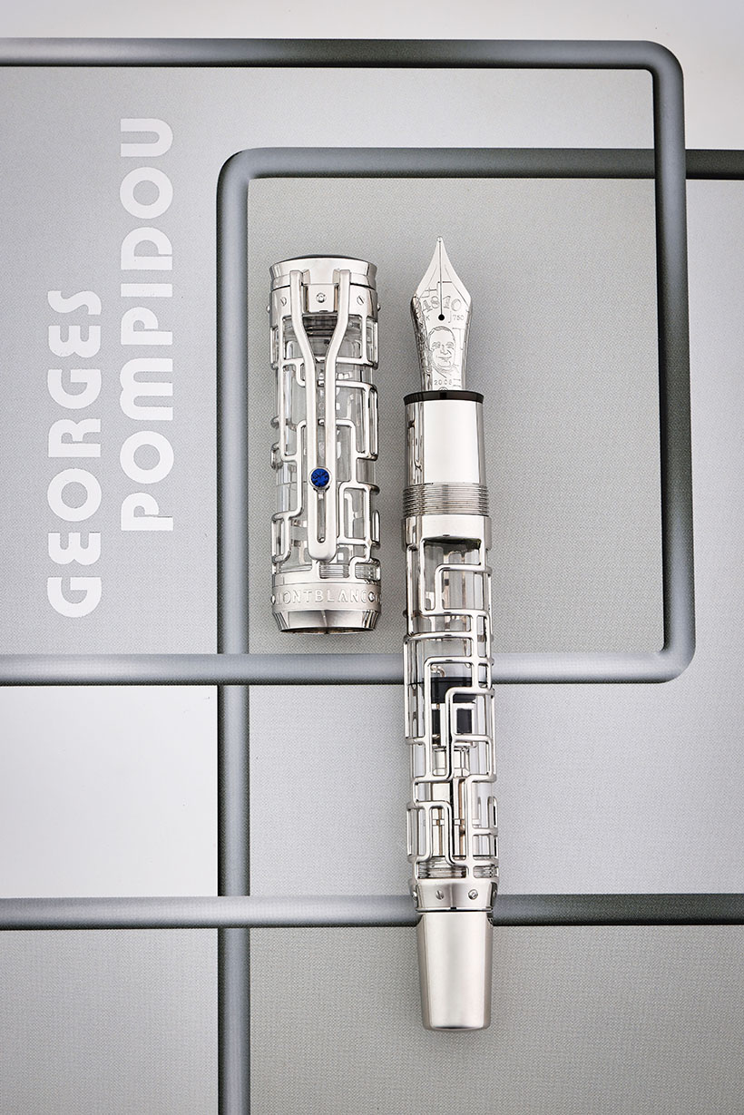 Inline Image - Montblanc, Georges Pompidou Skeleton 77 a limited edition fountain pen, no. 74/77, 2007 | Sold for £11,970