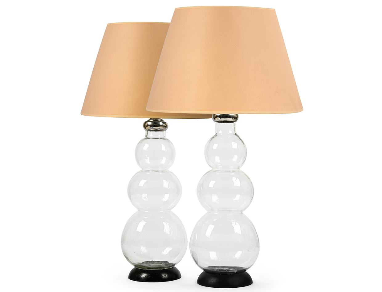 Lot 152 - a pair of glass lamps of recent manufacture.jpg
