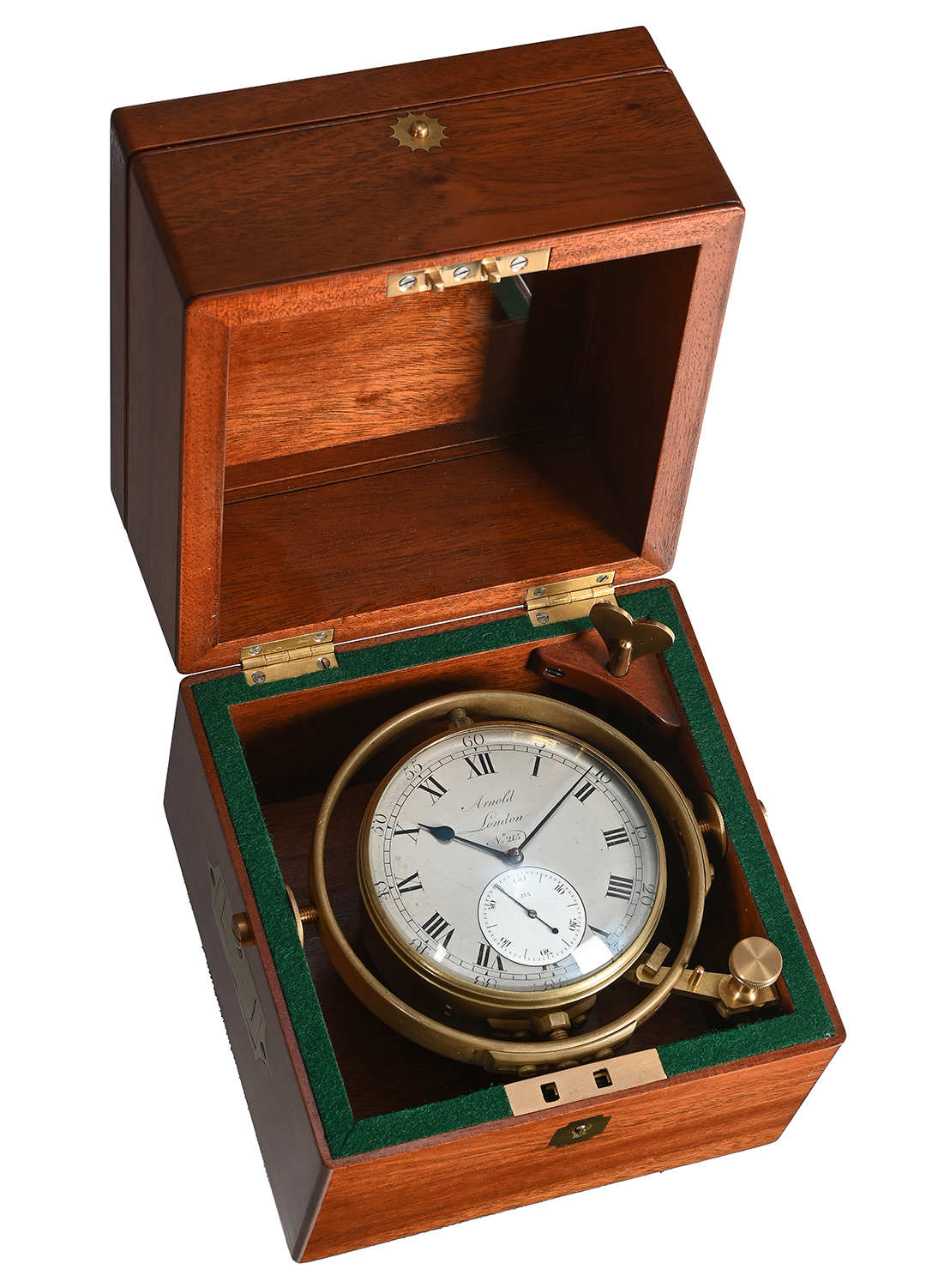 Inline Image - Lot 103: A fine and rare George III one-day marine chronometer with transitional part fired-enamel dial, John Roger Arnold, London, No. 215 circa 1804 | Est. £4,000-6,000 (+ fees)