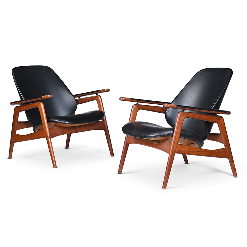 Arne Hovmand-Olsen (Danish, 1919-1989) Pair of Lounge Chairs; circa 1960