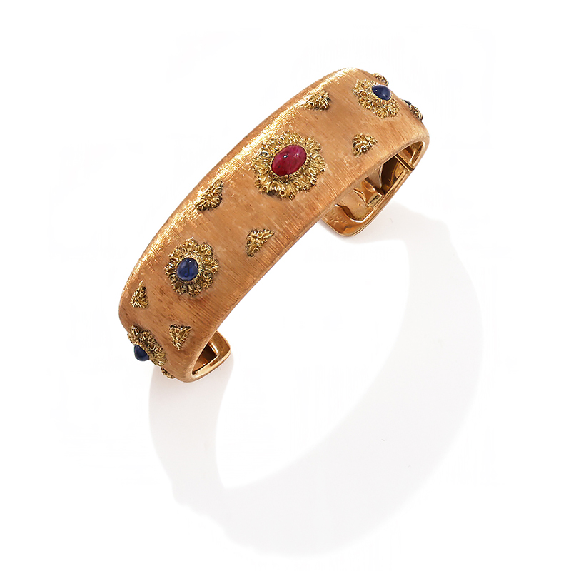 Buccellati, a ruby and sapphire cuff