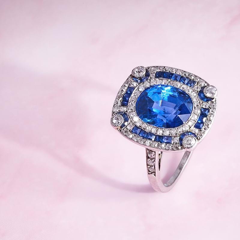 A Belle Epoque sapphire and diamond ring circa 1910