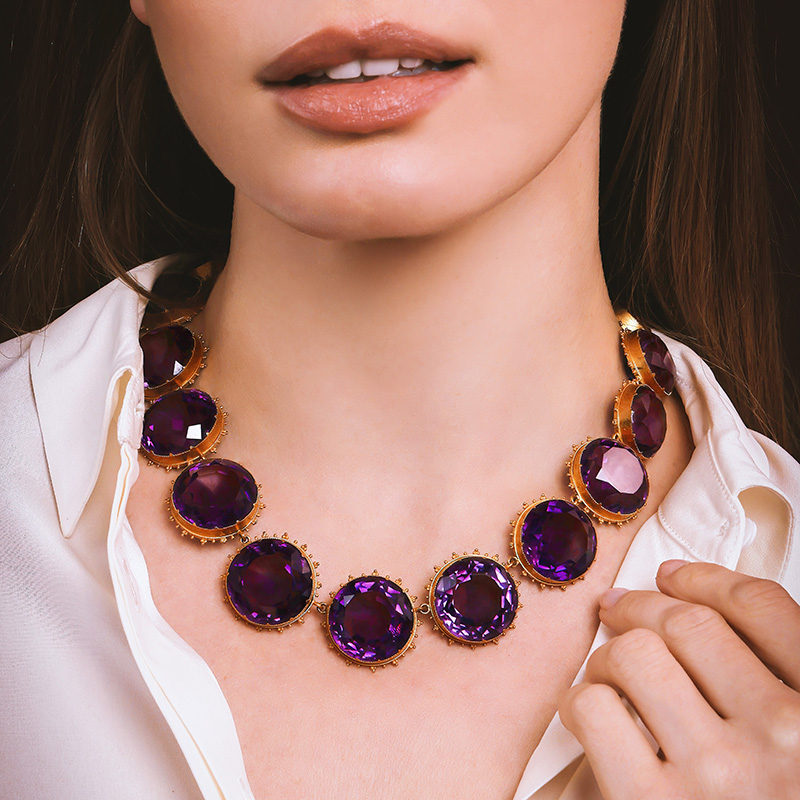 A 19th century amethyst riviere circa 1870