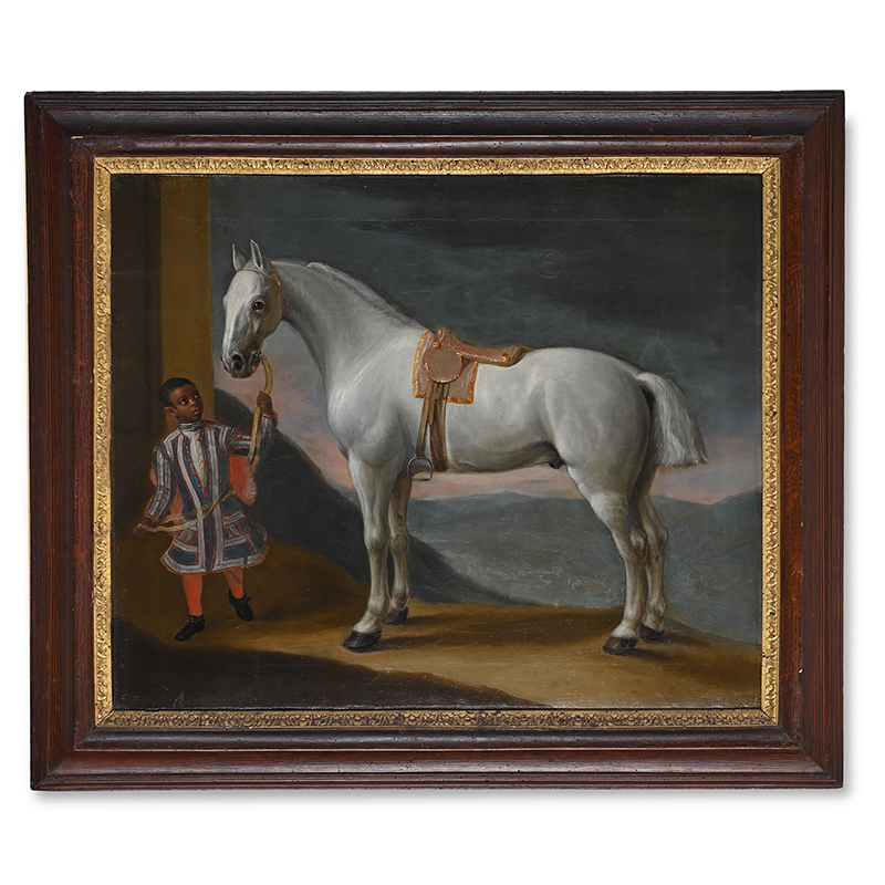 Robert Byng (British 1666-1720) 'Carpenter', Lord Craven's Hunter, held by a page