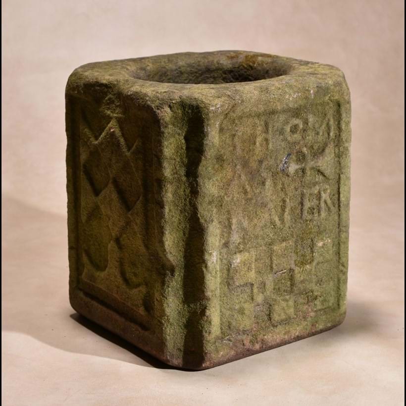 Inline Image - A Charles II carved sandstone mortar or vessel, dated 1675 | Sold for £1,364 (June 2018)