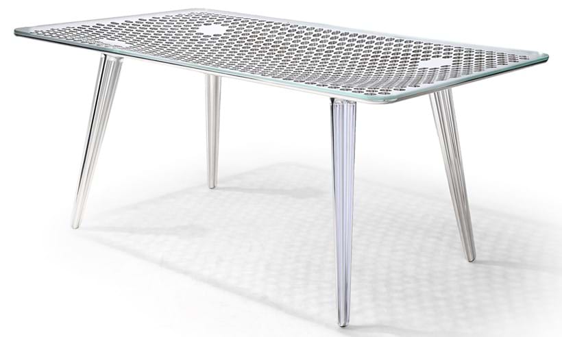 Inline Image - Lot 32: Daniel Rohr (German, B.1968), 'Colander Table', designed 2009, Hand-polished, milled aluminium and plate glass | Est. £5,000-7,000 (+ fees)