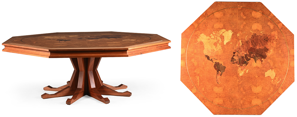 Lot 66 - Modern Design and Decorative Art  - an octagonal 'map of the world' boardroom table by David Linley.jpg