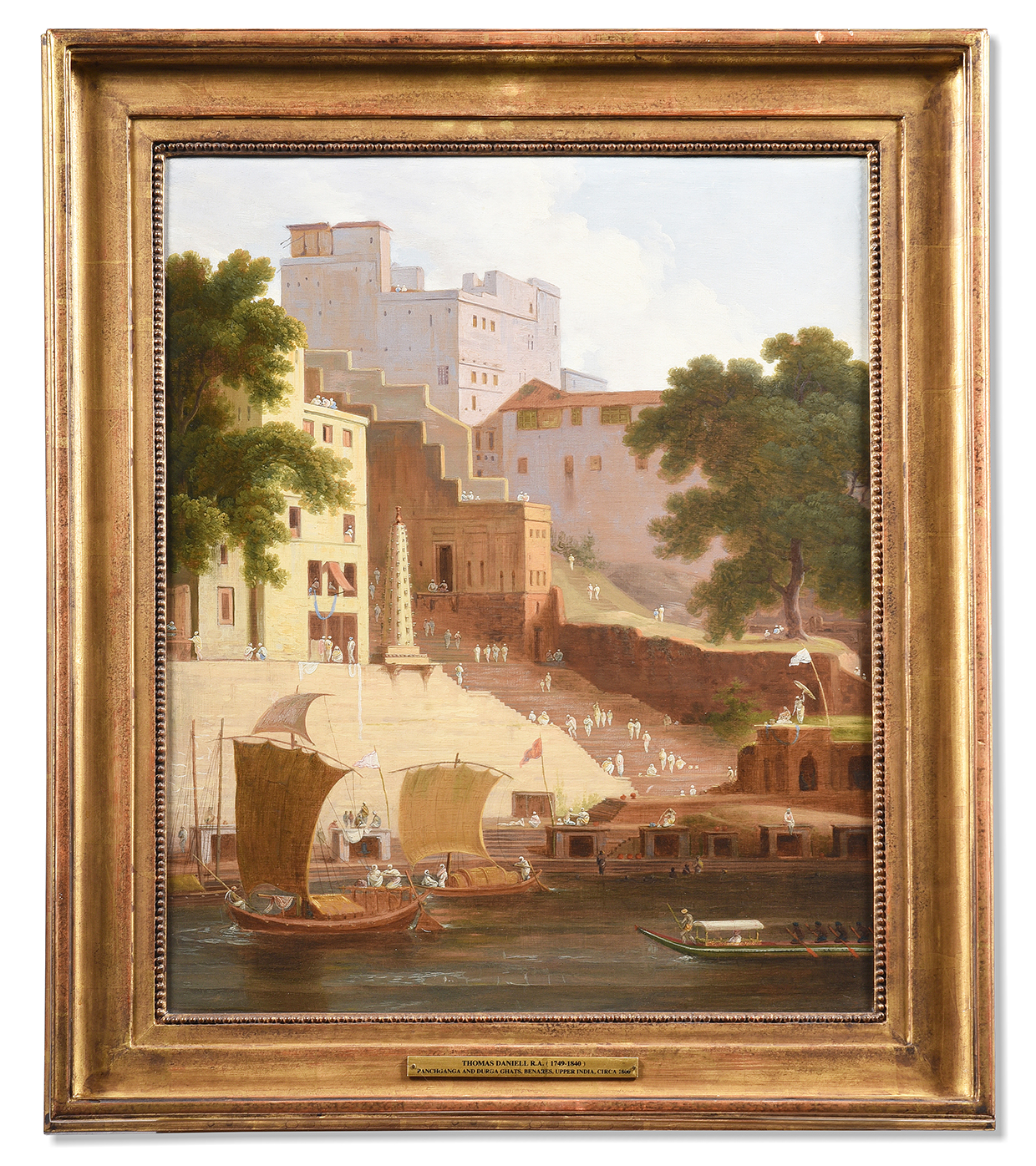 Inline Image - Château de Lasfonds: An International Collector, 16 November 2022 | Thomas Daniell (British 1749-1840), 'Panchganga and Durga Ghats, Benares, India, circa 1800', Oil on canvas | Sold for £237,500