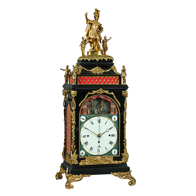 An impressive George III gilt metal mounted musical automaton centre seconds calendar table clock unsigned, London, circa 1790