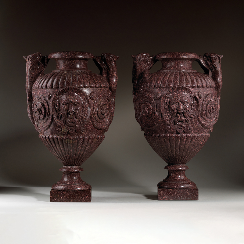 The de Rothschild vases: an important pair of carved imperial porphyry vases