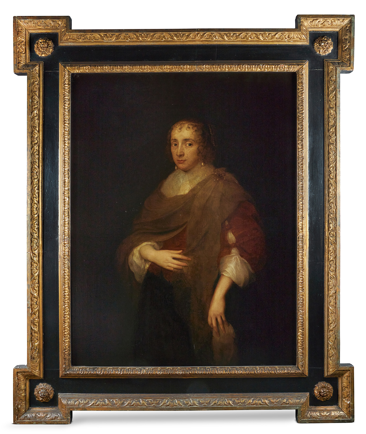 Inline Image - Follower of Sir Anthony Van Dyck, 'Portrait of Dame Rebecca Pue', oil on canvas | Formerly the Messel family collection at Nymans, then removed to Holmstead Manor in 1947 after the disastrous fire and thence by descent to Oliver Messel
