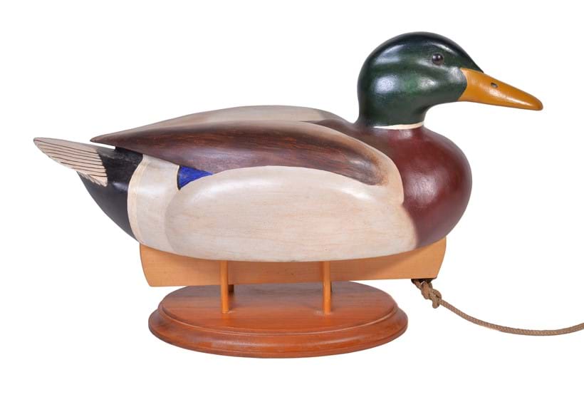 Inline Image - Lot 263: Alan Emmett (1938-2008); a modern carved and painted wood model of a duck decoy | Est. £120-180 (+fees)