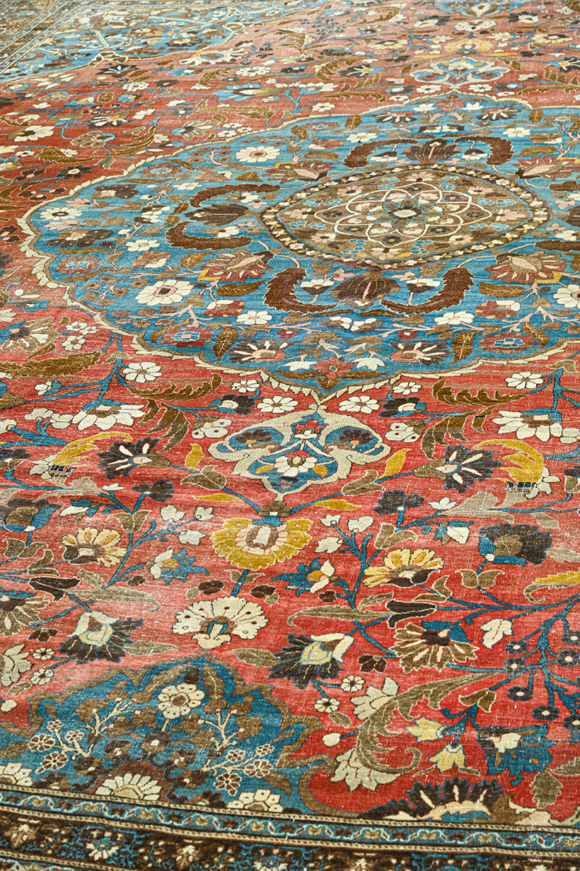 Inline Image - (Detail) Lot 483: A large 'Hadji Jalili' Tabriz carpet, North-West Persia, circa 1880 | Est. £10,000-15,000 (+ fees)
