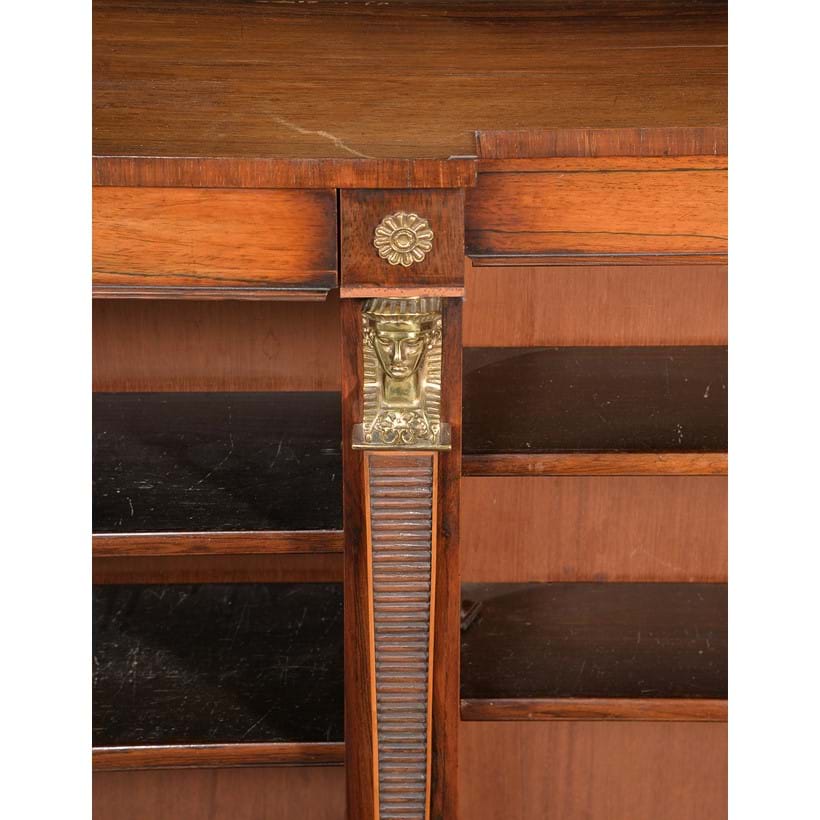 Inline Image - Lot 332: Y A rosewood and gilt metal mounted open bookcase in Egyptian Revival taste, mid-19th century | Est. £400-600 (+fees)
