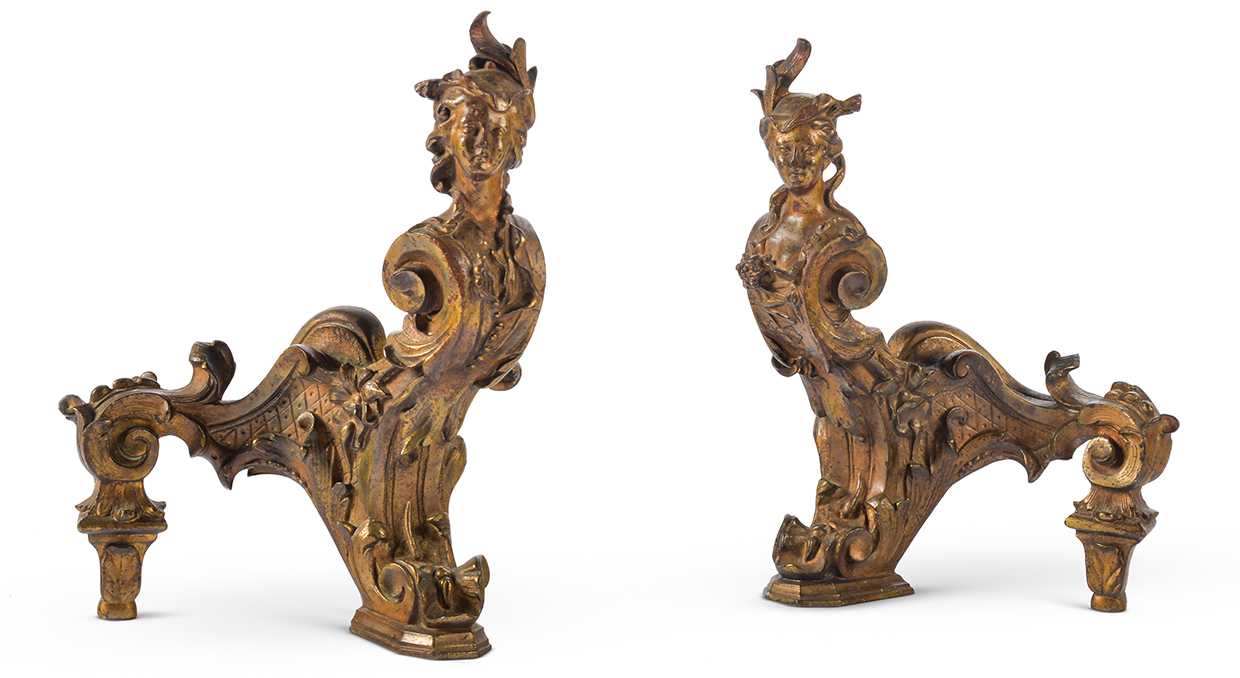The Collection of Phillip Lucas - Lot 68 - A pair of ormolu figural chenets, in the mid or early 18th century French manner, 19th century.jpg