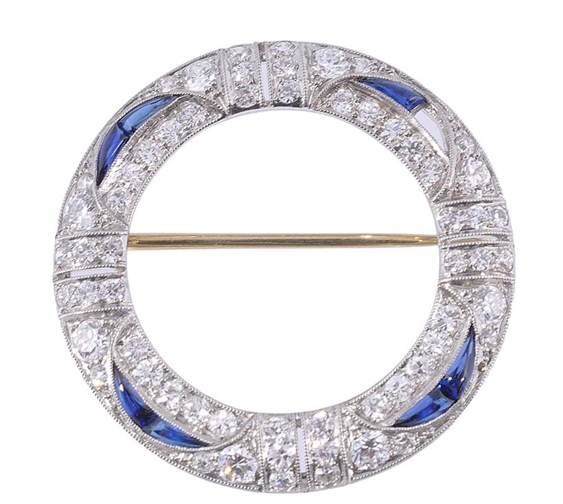 Inline Image - An early 20th century sapphire and diamond brooch by Tiffany & Co., circa 1920 | Sold for £1,736