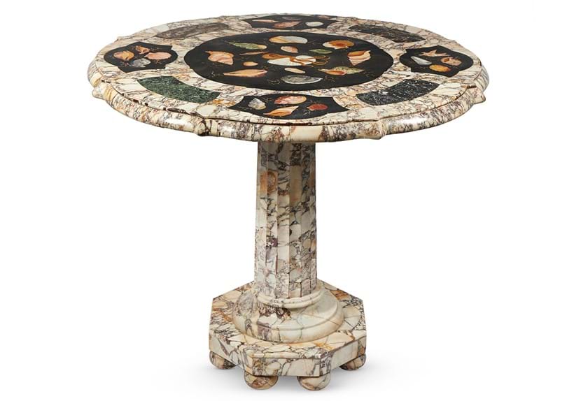 Inline Image - Lot 222: A specimen marble circular centre table, Maltese or Italian, late 19th century | Est. £7,000-10,000 (+ fees)