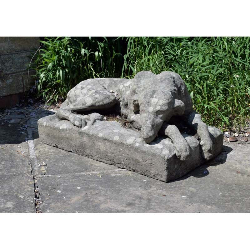 A stone composition model of a hound, early 20th century 