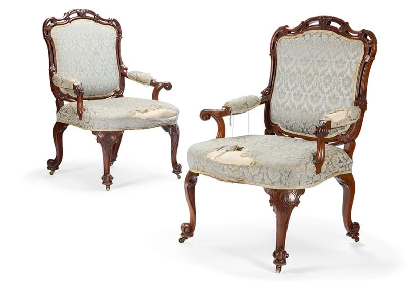 Inline Image - A pair of George III mahogany armchairs, attributed to William Gomm | Est £20,000- 40,000 (+fees)