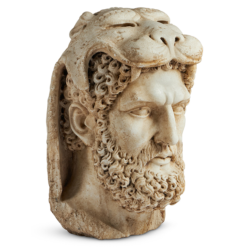 Inline Image - Lot 105: A carved marble bust of Hercules, 20th century | Est. £1,500-2,500 (+ fees)