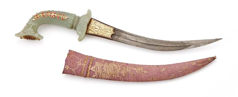 Inline Image - Lot 498: A Indian jade hilted dagger, 17th or 18th century, Mughal or Deccani | Est. £4,000-6,000 (+ fees)