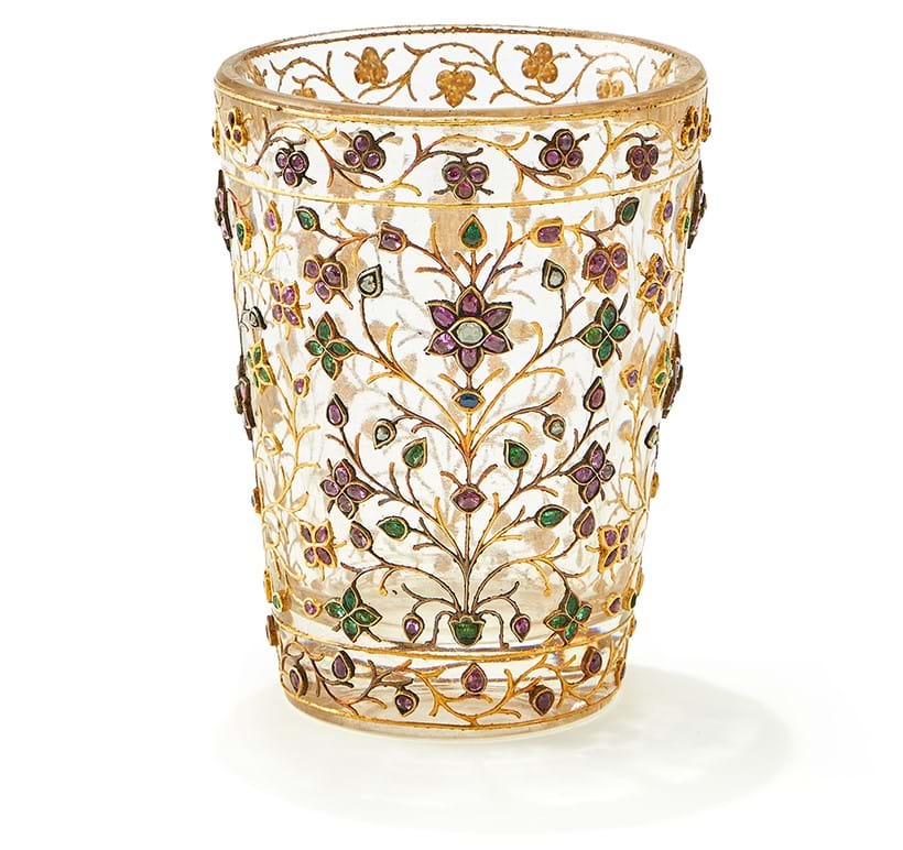 Inline Image - Lot 529: A rare Mughal gem-set rock crystal cup, India, 19th century | Est. £15,000-20,000 (+ fees)