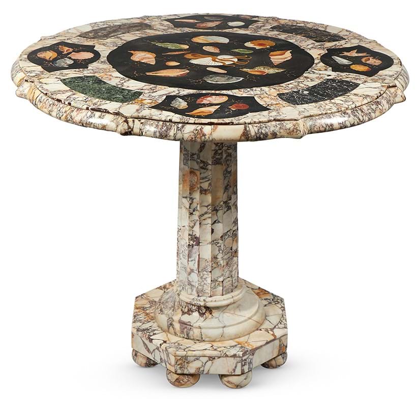 Inline Image - Lot 222: A specimen marble circular centre table, Maltese or Italian, late 19th century | Est. £7,000-10,000 (+ fees)