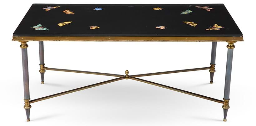 Inline Image - Lot 63: A gilt metal and specimen scagliola coffee table, circa 1960s | Est. £400-600 (+ fees)