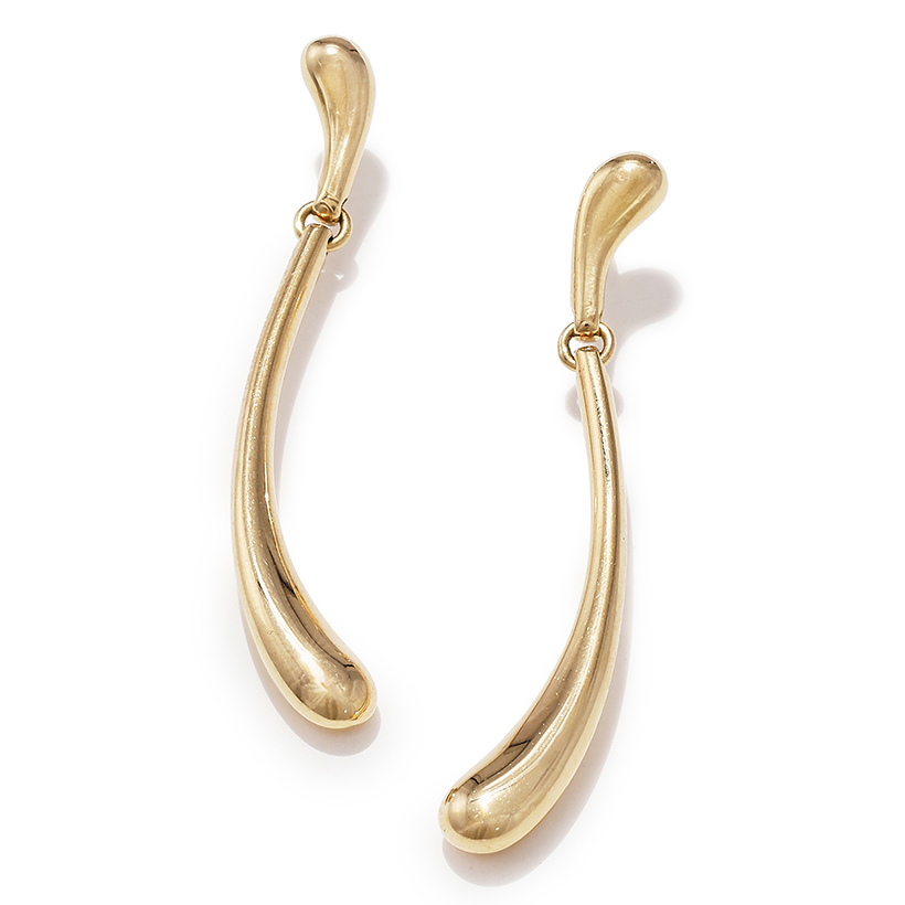 14710 Lot 21 - Elsa Peretti for Tiffany & Co., a pair of 18ct gold 'teardrop' earrings - Sold for £630.jpg