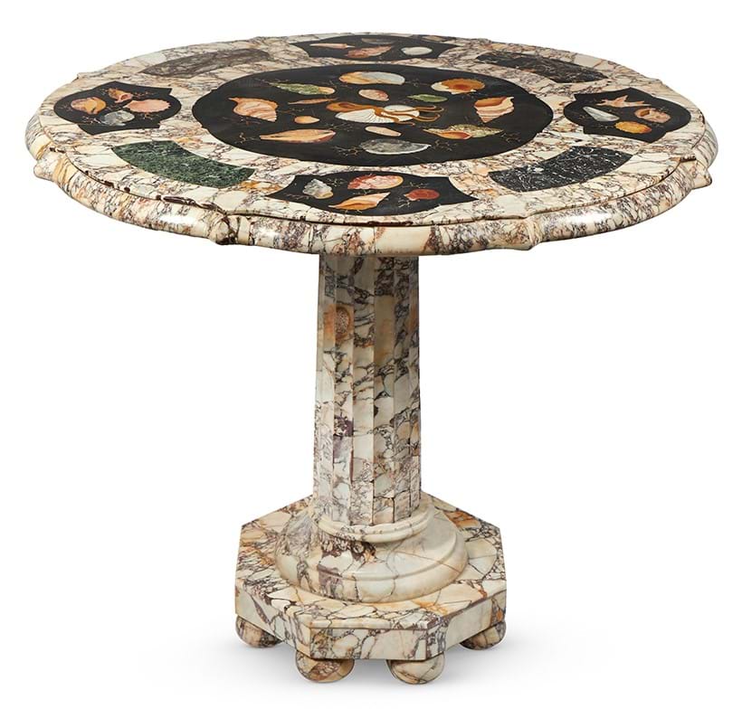 Inline Image - Lot 222: A specimen marble circular centre table, Maltese or Italian, late 19th century | Est. £7,000-10,000 (+ fees)