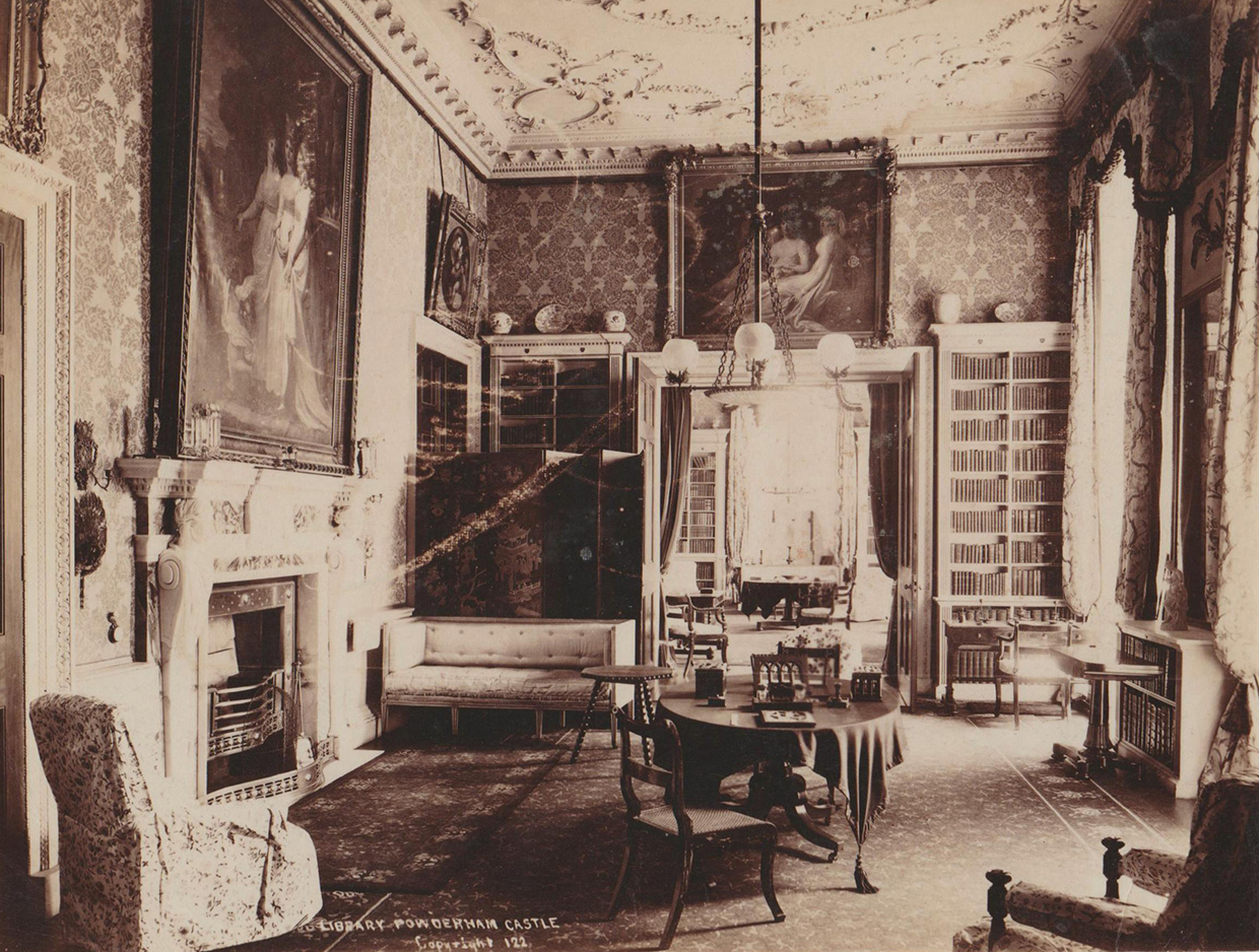 The First Library at Powderham Castle circa 1890.jpg