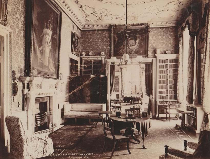 Inline Image - The First Library at Powderham Castle, circa 1890 | Image courtesy of Courtenay Family Archive