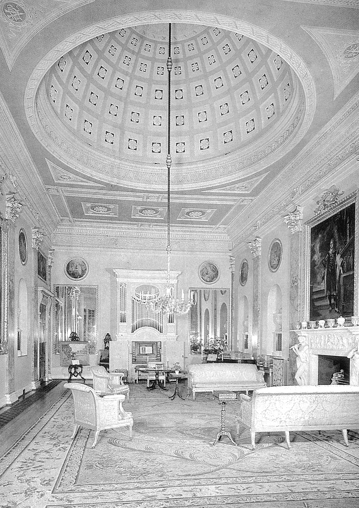 Inline Image - The Music Room at Powderham Castle, circa 1960 | Image courtesy of Courtenay Family Archive