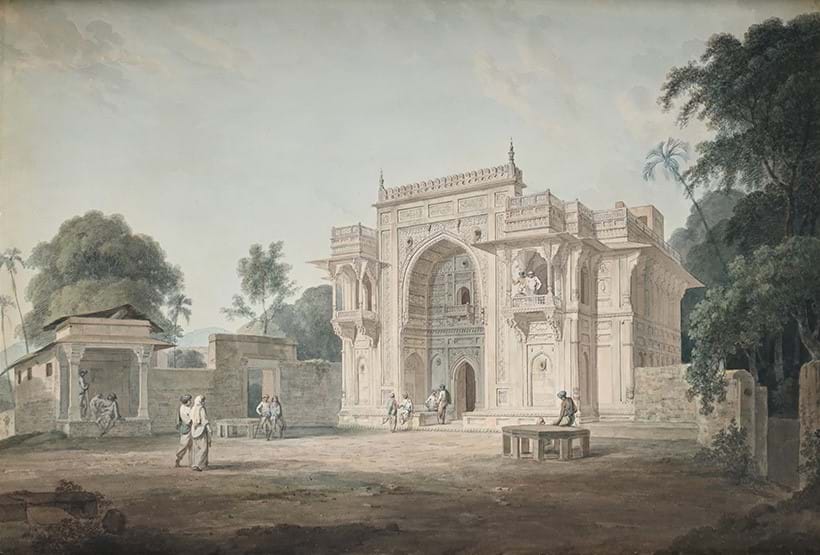Inline Image - Lot 122: A Gate Leading to a Mosque at Chunargarh, Uttar Pradesh, pencil and watercolour | Est. £100,000-150,000 (+ fees)