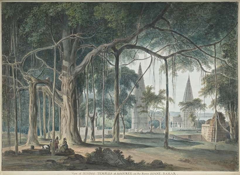 Inline Image - Lot 123: Thomas Daniell, Hindu Temples at Agori, Uttar Pradesh, pencil and watercolour | Est. £100,000-150,000 (+ fees)