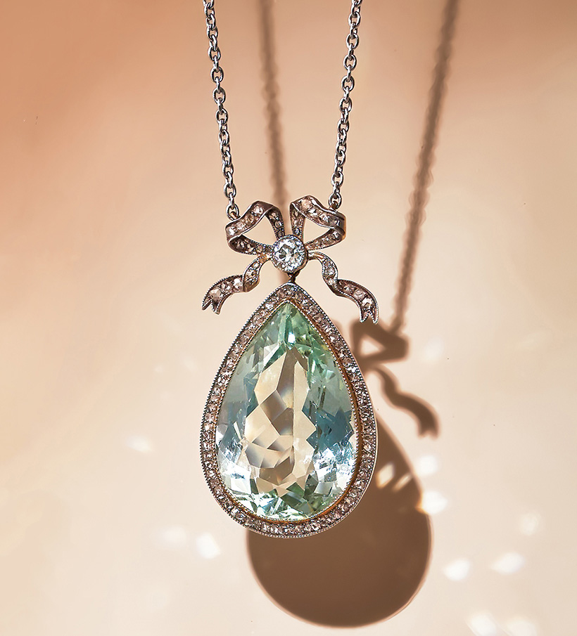 Inline Image - Fabergé, an early 20th century aquamarine and diamond pendant, St. Petersburg circa 1912 | Sold for £43,950